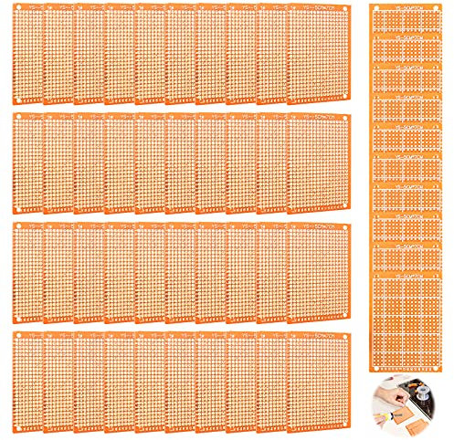 Lochrasterplatte 50 Stück Einseitige Leiterplatte Universale PCB Board Kleine Leiterplatine Prototyp DIY Lochrasterplatine für Löten Elektronische Experimente (5 * 7cm)