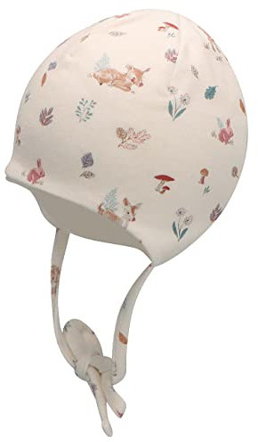 Sterntaler Baby Mädchen Beanie Baby Beanie Rehkitz Mütze - Beanie Baby, Kinderbeanie, Babymütze - aus Baumwolle mit Bindeband - beige, 39