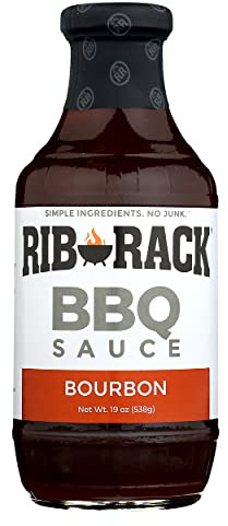 Rib Rack Southern Bourbon BBQ Sugar Free Sauce, 19 Ounces (Pack of 6)