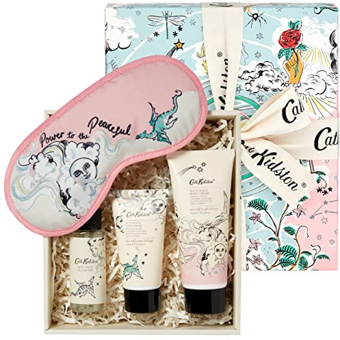 Cath Kidston Celestial Gift of Sleep Set | 100ml Body cream, 50ml Hand Cream, Pillow Mist & Sleep Mask | Essential Oils | Cruelty Free & Vegan Friendly