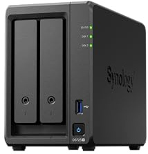 Synology Kit NAS DS725+ à 2 Baies, processeur Ryzen, mémoire 4 Go, utilisateurs Standard 2,5 GbE-NIC, revendeur Domestique autorisé, Field Lake, Support téléphonique, DiskStation