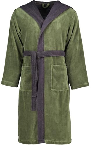 Vossen Bademäntel unisex Kapuze Poppy mud green/anthrazit - 0032 XL