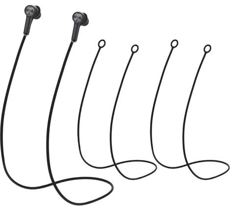 DSLSQD 2 stycken anti-förlust örhängen, öronproppa, anslutningskabel, Lanyard, flexibelt silikonband, Bluetooth-headset, för avtagbara spetsinga öronproppar