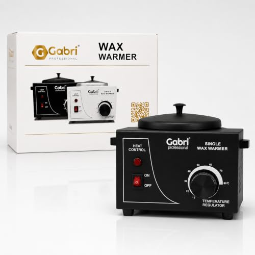 Gabri Waxing Kit Wax Heater Warmer with Temperature Control, Single or Double Wax Pot for Hair Removal, Digital Wax Machine for Women and Men, Ideal for Home, Barber, Salon Use (Single Pot Black)