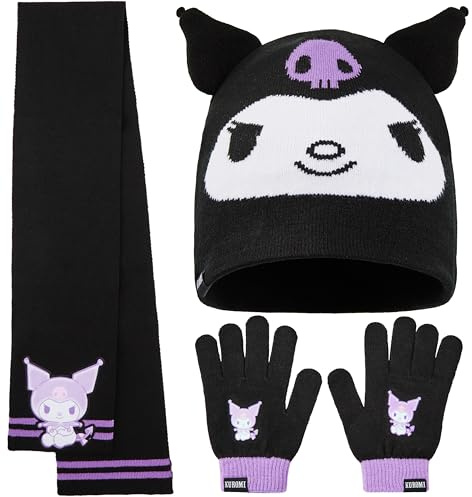 Hello Kitty Sanrio Conjunto Bufanda y Gorro y Guantes Niña o Pack Gorro Guantes, Accesorios Invierno, Talla Única