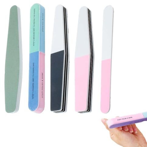 Limas de Uñas Sets, Lima de Uñas y Pulidor de Uñas para Manicura, Profesionales,Doble Cara, para Manicura y Pedicura (B(10 Piezas))