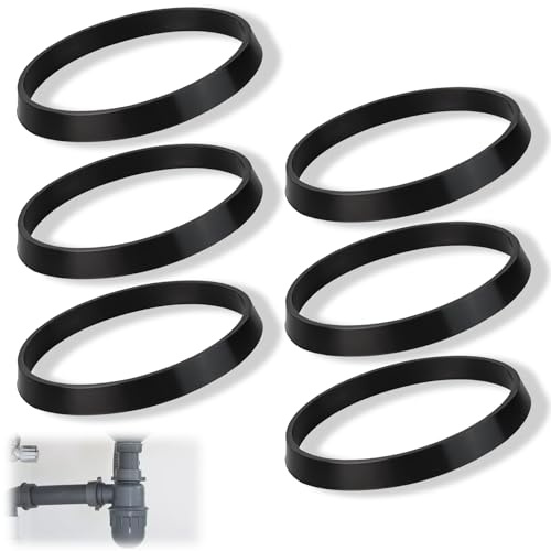 Rubber Washers for Plumbing, Sink Plug Rubber Seal 40mm, Sink Waste Seals, Waste Pipe Silicone Sealing Gasket, Sink Pipe Fittings for 1 1/2 Inch Odour Trap Siphon Sink Kitchen Home Garden(6Pcs)