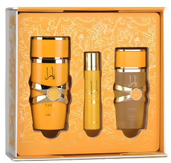 Lattafa Yara Tous Gift Set – 100ml Eau de Parfum, 12ml Travel Perfume & 50ml Hair Mist | Tropical Fruity Floral Arabic Fragrance for Women | Long-Lasting Perfume Trio