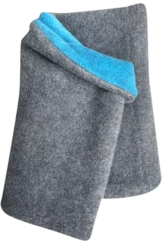 Wollhuhn Cálido niño/niña nuestro cálido invierno loop/bufanda tubular/bufanda de dos capas de forro polar reversible, antracita / turquesa, talla única