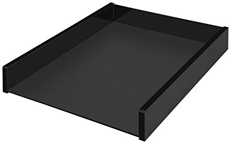 Wedo 638001 Brevfack A4 Black Office, av akrylglas, stapelbart, gummifötter 30, 5 x 23, 8 x 4, 8 cm, i presentförpackning, svart