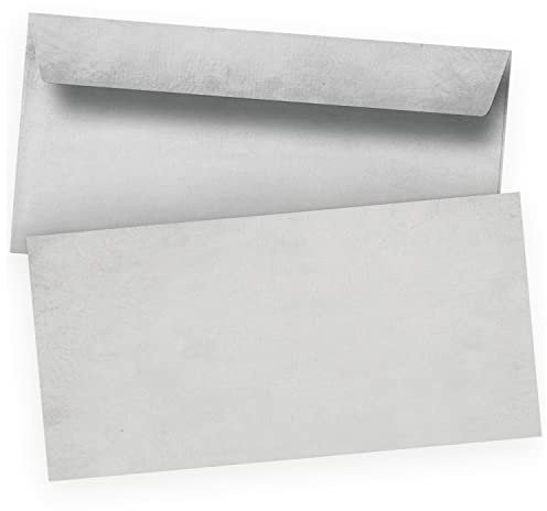 10 x Briefumschläge Altes Papier Vintage Grau - DIN lang - haftklebend ohne Fenster