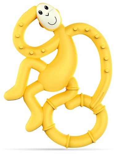 Matchstick Monkey Beißring Affe mini - Baby Zahnungshilfe - Beißspielzeug - Silikon - BPA-frei - ab 3 Monaten - massiert wundes Zahnfleisch - leicht zu greifen - gelb