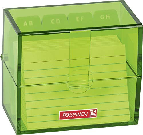 Brunnen 102058052 Karteikasten, 8, 5 x 7, 5 x 4, 8 cm (für A8 Karteikarten), Polystyrol, kiwi, Colour Code
