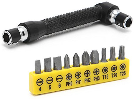 mdhsh Cacciavite a Bussola 10 in 1 Cacciavite a Testa angolare a Forma di L Doppio cacciavite a Punta Piatta