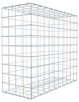 GABIONA Panier à pierre carré - Dimensions des mailles : 10 x 10 cm - Profondeur : 40 cm - Gabion : 100 x 90 x 40 cm (L x H x P) - Anneau en C