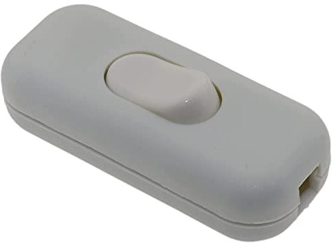 Art Deco Emporium White Dual Pole Inline Switch for Light Switches, Small Appliance or Lamp Switch Accepts upto Three Core Round or Flat Wire and Flex 6Amp 230V Double Pole Switching