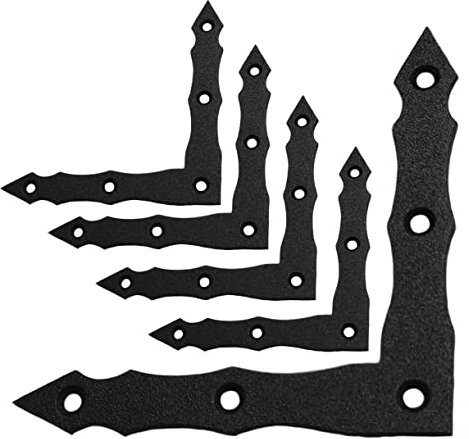 Piastra piatta a forma di L, in metallo nero, per riparare, piastra di giunzione, resistente, rivestimento a polvere, per riparazione ornamentale, 100 x 100 x 15 x 2 mm, confezione da 5 pezzi