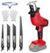 Cordless Reciprocating Saw Tool for Milwaukee M18 18V Battery, ConBlom Brushless Power Recipro Saw 0-3500 RPM, 4 Saw Blades for Metal, Wood, PVC Cutting (No Battery)