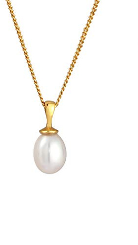 Elli Halskette Damen Zeitlos Filigran mit Süsswasserperle in 925 Sterling Silber Vergoldet