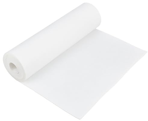 Benecrea 3 m x 40 cm (118 x 15,7 tum) filtrulle, blommig vit hantverksfilt, 2 mm tjock fiberrulle för gör-det-själv-konst och hantverk, lapptäcke, sömnad, dekoration