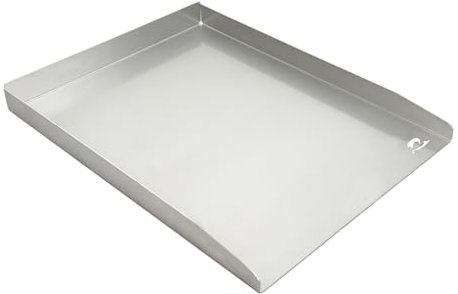 Plancha para barbacoa de acero inoxidable, fabricada en Italia, 40 x 30 x 3,5 cm, grosor 20/10, bordes anticortes, orificios de drenaje, perfecta para barbacoa y barbacoa