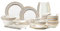 NNYCC Plates and Bowls Set 42 Pieces Porcelain Dinnerware Set and Scratch Resistant Dishware Sets Light Luxury Style Translucent Porcelain Dishwasher Microwave Safe
