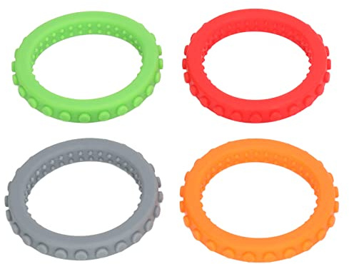 TOPINCN Ensemble de Bracelets de Dentition pour bébé, Soulagement de la Gomme en Silicone Réfrigérable, Jouet de Développement Sensoriel Attrayant pour Bébés 4 Pièces