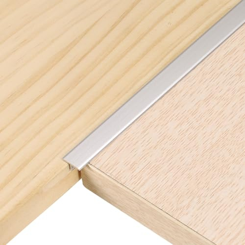 QUARKZMAN 2Pcs Profili Di Transizione Per Pavimento A Forma Di T 0.9M x 0.39 In Lega Di Alluminio Per Giunti Di Pavimentazione In Laminato Piastrelle E Vinile, Colore Argento