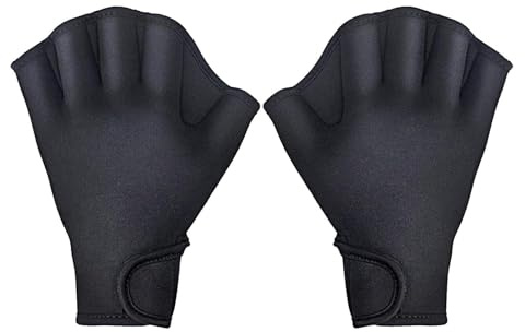 Näthandskar - Vattentåliga handskar av neopren, Aqua Fit Swim Training Glove, | Slitstark webbdesign simteknik för vattenaerobics, poolträning, simträning, män, kvinnor och barn