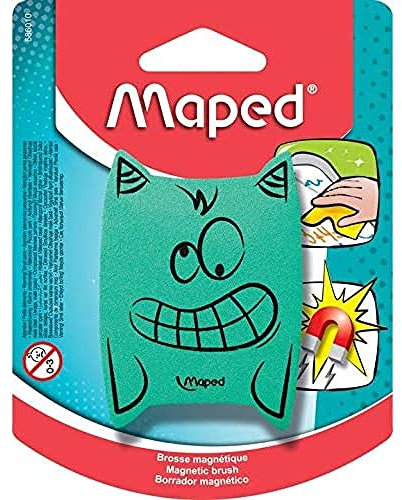 Maped Tafelzubehör – Tafelwischer – Stück – verspielte Designs – leichte Schaumstoffbürste – ergonomische Form – magnetisch – 2 Farben