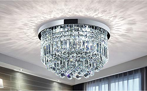 BESTIER Modern Clear Clear Raindrop Chandelier Lighting Lámpara empotrada en el techo Lámpara de techo para el comedor Cuarto de baño Dormitorio Sala de estar E14 Bombillas requeridas