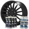 AutoFullCar Felgen-Pack - Sprays Full Dip - Schwarz extra glänzend - 4 schwarze Sprays 2 Sprays Glanzlack - Flüssigvinyl - 400 ml