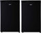 Igenix Freestanding Under Counter Larder Fridge & Freezer Set, Reversible Doors, 55 cm Wide, Black, 136 liters