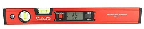 Goniometro digitale LCD Livella a bolla 4 x 90 ° Indicatore di livello inclinometro Indicatore di angolo con 4 potenti magneti base (rosso)