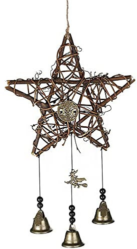 CENPEK Campanello a vento da strega vintage – campane magiche per decorazione wiccan – Protezione esagonale per gli amanti della famiglia e degli amici, regalo di inaugurazione della casa