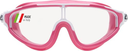 CRESSI King Baloo Kids Swim Goggles - Quick-Adjust Strap, Watertight Seal - Kids Swimming Goggles with Anti-Fog UV Protection - Pink/White - 7-15 Years