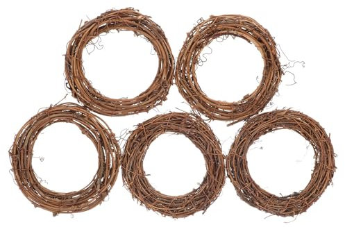Grapevine Wreath Ring 5pcs Natural Wreath 15cm Diameter Retro Christmas Rings Braided DIY Hand-Woven Grapevine Vines s Crafts Rattan