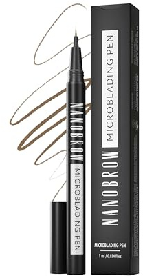 Präziser Augenbrauenmarker Nanobrow Microblading Pen - betonte, dichte und gefüllte Augenbrauen, ultradünne Spitze (Warm Brown)