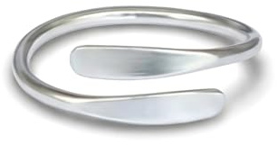 Sterling Silver Toe Ring, Handmade Adjustable Open Band - Wrap Design, Minimalist Dainty Summer Beach Foot Jewelry for Women, Can Be Worn as Knuckle or Pinky Ring (Wrap Band)