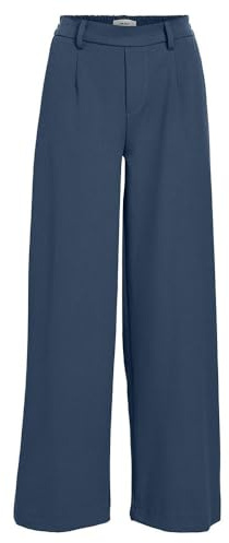OBJECT OBJLISA Wide Pant Noos Pantaloni di Stoffa, Dark Denim, 48 Donna