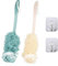 SKHAOVS 2 Piezas Cepillo de Ducha de Mango Largo para Hombres y Mujeres, Cepillo Espalda Ducha Cepillo de Baño, Cepillo De Malla Esponja De Ducha para Euerpo Exfoliación Masaje