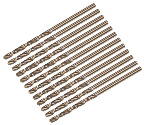 sourcing map 12pcs Jobber Drill Bits 2.5mm (0.098) Black Nitride & Gold Titanium Coated M2 High Speed Steel (HSS) Twist Drill Bits for Stainless Steel Aluminum Alloy Metal