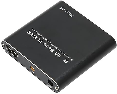 Mini Reproductor Multimedia de Streaming, Reproductor de Vídeo 4K HD con Reproducción Multiformato, Múltiples Subtítulos y Pistas de Sonido, Almacenamiento 4G Integrado, para