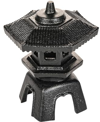 Sungmor Cast Iron Candle Lantern - Japanese Pagoda, Vintage Indoor/Outdoor Zen Garden Decorative Lantern, Heavy Duty Tealight Candle Holder Stand, Rustic Home Decor Patio Yard Art Ornament