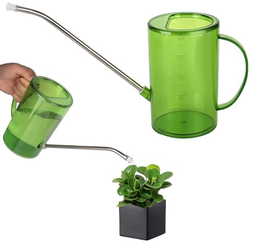 Vattenkanna för inomhusväxter med lång pip 1,0 l, växtvattenkanna inomhusväxter, liten vattenkanna, vattenkanna bevattning av blommor, hus, utomhus och trädgård