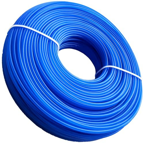 DY.2ten Filo per Tagliabordi e Decespugliatori, 2,4 mm x 100 m, in Nylon Blu, Linea Tagliaerba Strimmer Linee per Un Taglio Preciso e Professionale - per Parco, Giardino, Cortile, Camp.