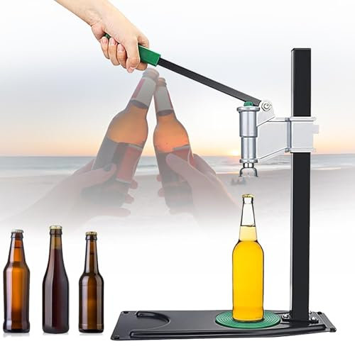 WADPP Manual Beer Bottle Capper Machine, Bench Crown Capper Beer Corking Tool, Adjustable Height, Heavy Duty Strong Metal Easy Action Bench Bottle Capper for Home Brewing