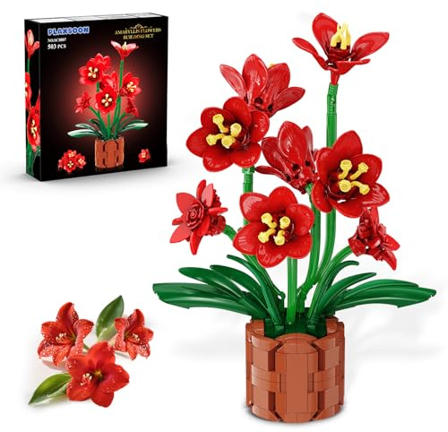 PLAXSOON Jeu de Construction de Fleurs, Fête des Mères Bloc de Construction de Collection Botanique, Kit de Plantes pour la Décoration de la Maison, Bouquet de Fleurs Bonsai Cadeau pour Elle Adultes