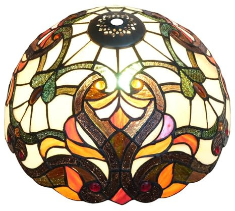 Lamp Shades for Tiffany Table Lamps 12 Retro Baroque Creativity Stained Glass Lamp Shade Replacement Lamp Cover Accessories Fit for Table Lamp Pendant Light Floor Lamps