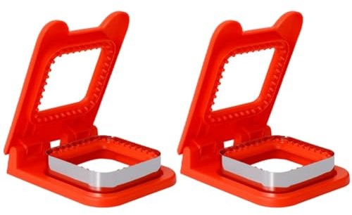 Fangxuee Découpeur de Sandwich Scelleur Forme Carrée pour Boîte à Lunch pour Enfants, Rouge